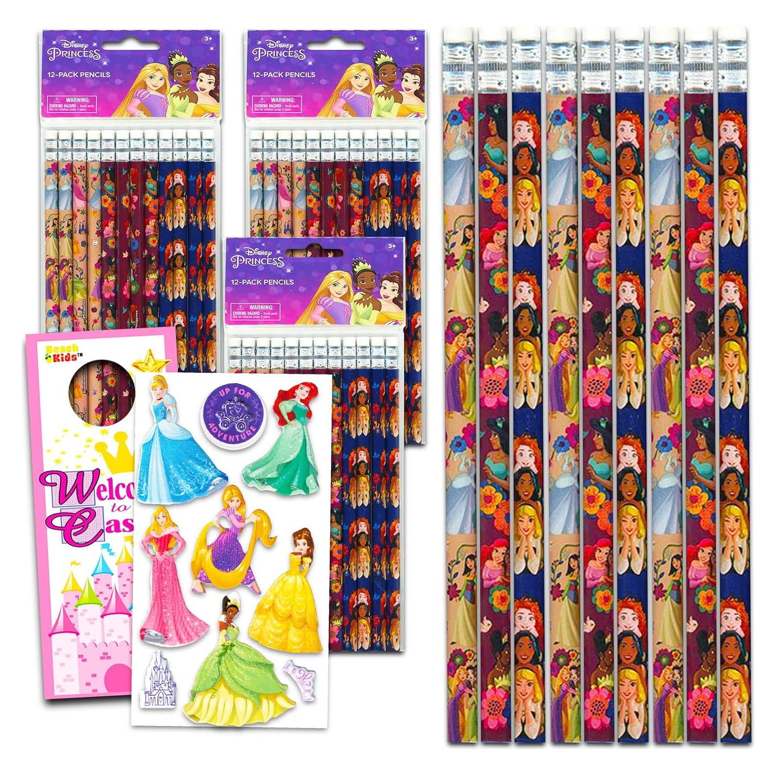 36 Lápices de Princesa Disney Crenstone - Suministros Escolares