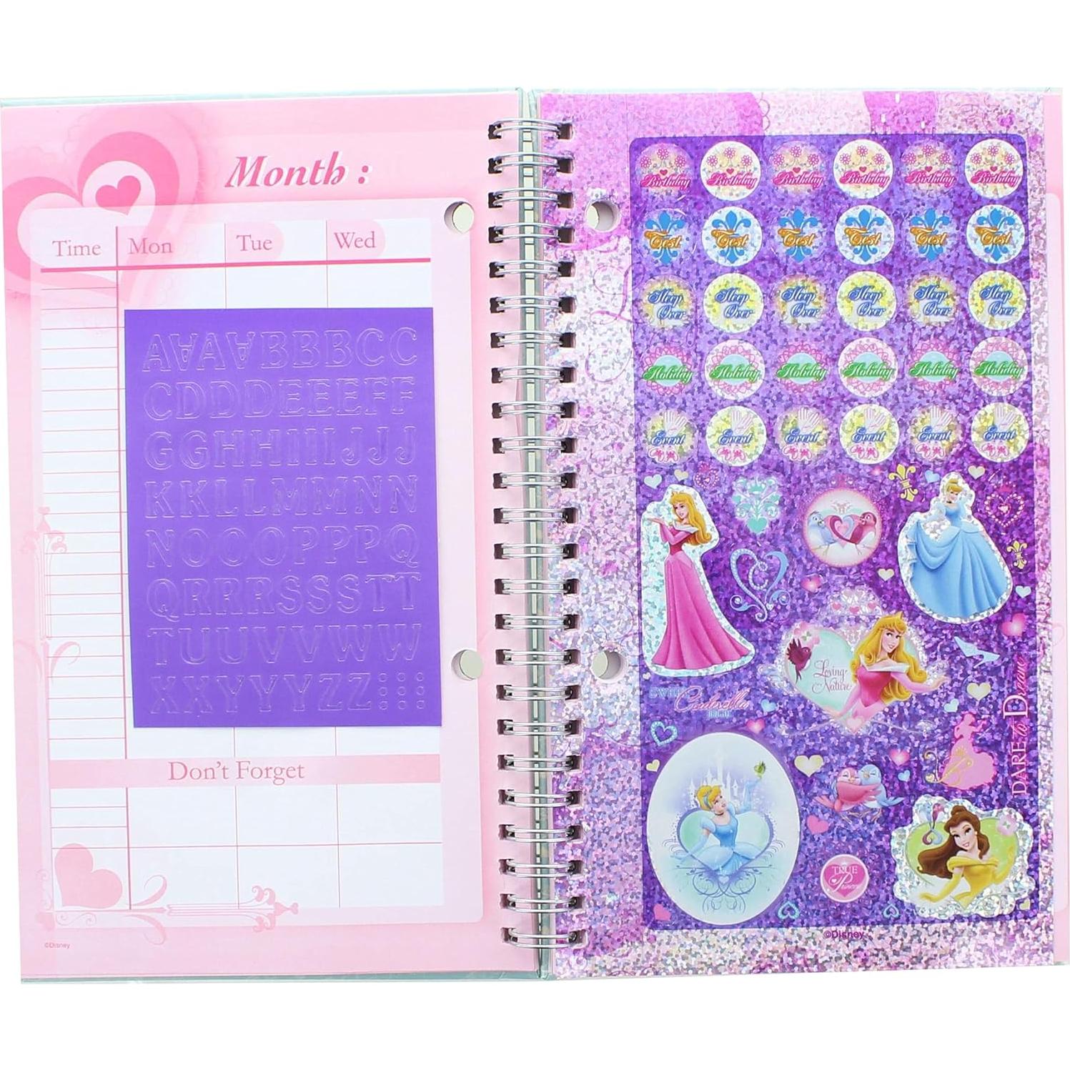 Planificador Disney Princesas 13.34x21.59cm con Pegatinas