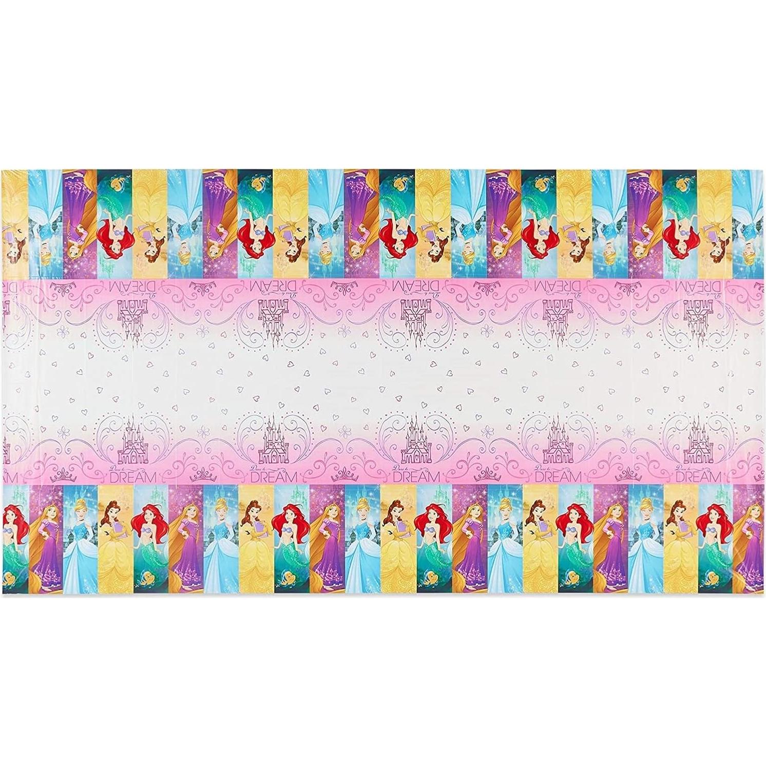 Paquete de Suministros Fiesta Princesas Disney Único - 2 Manteles Plástico 137x213 cm
