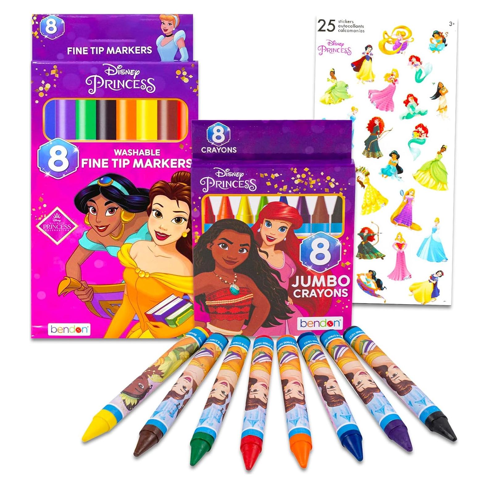 Juego de Colorear Disney - 8 Marcadores y 8 Crayones Jumbo