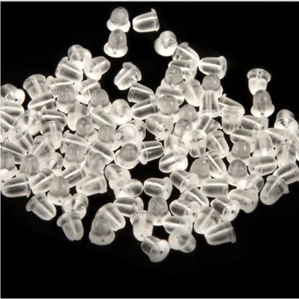 Respaldos de Aretes de Silicona iBayam 300 Piezas 4mm Transparentes