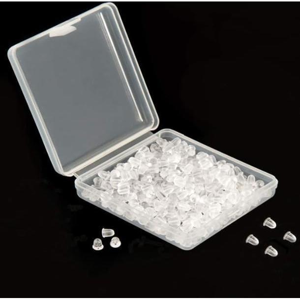 Respaldos de Aretes de Silicona iBayam 300 Piezas 4mm Transparentes