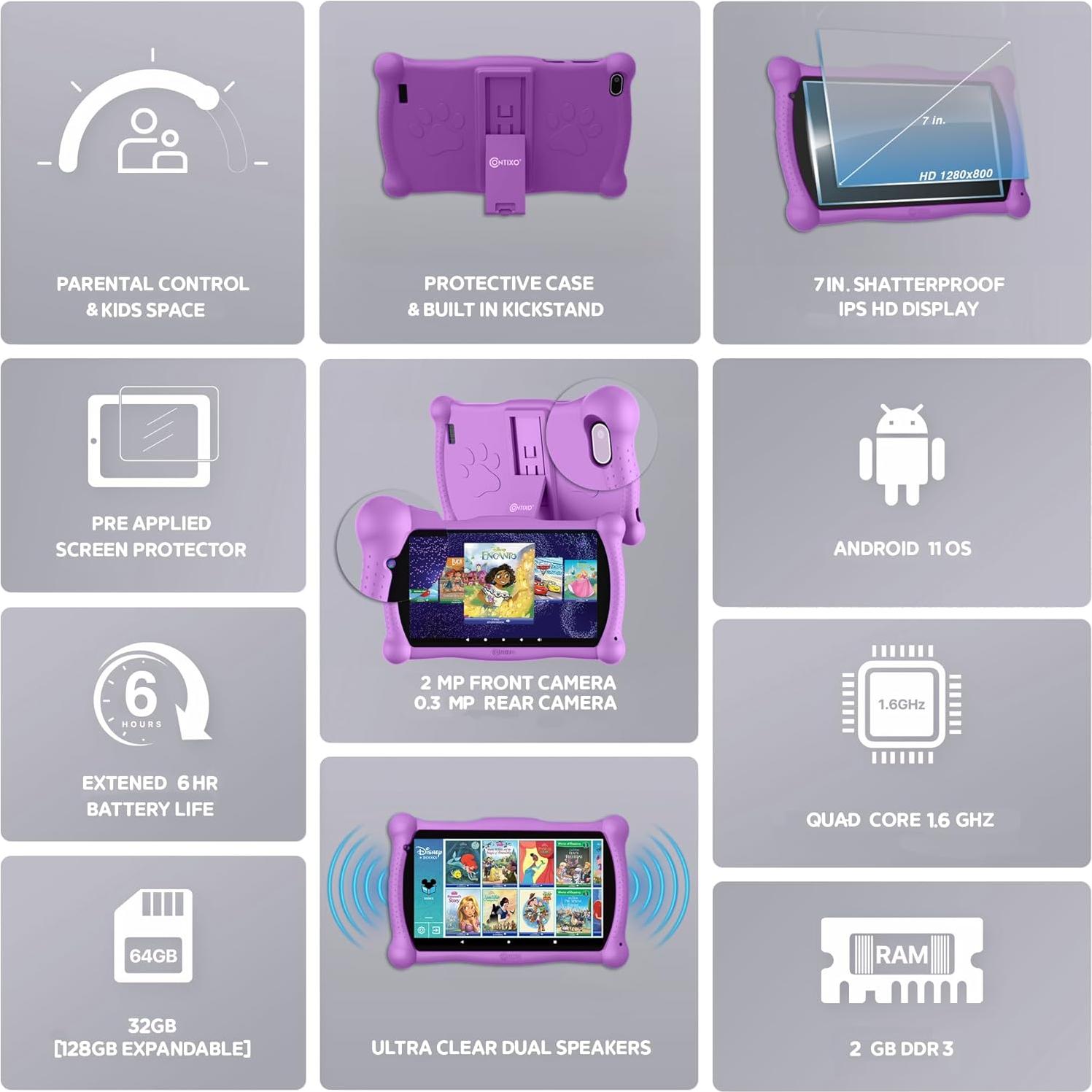 Tableta de Aprendizaje Contixo V10 para Niños 7" - Disney