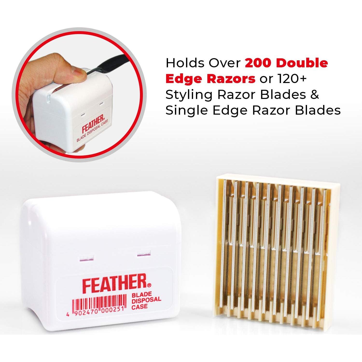 Caja de Desecho de Cuchillas Feather - 1 Cuenta, Compacta y Segura