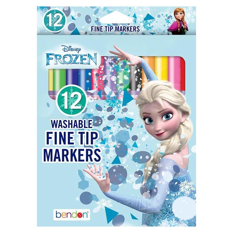 Set de 12 Marcadores Lavables Punta Fina Bendon Frozen