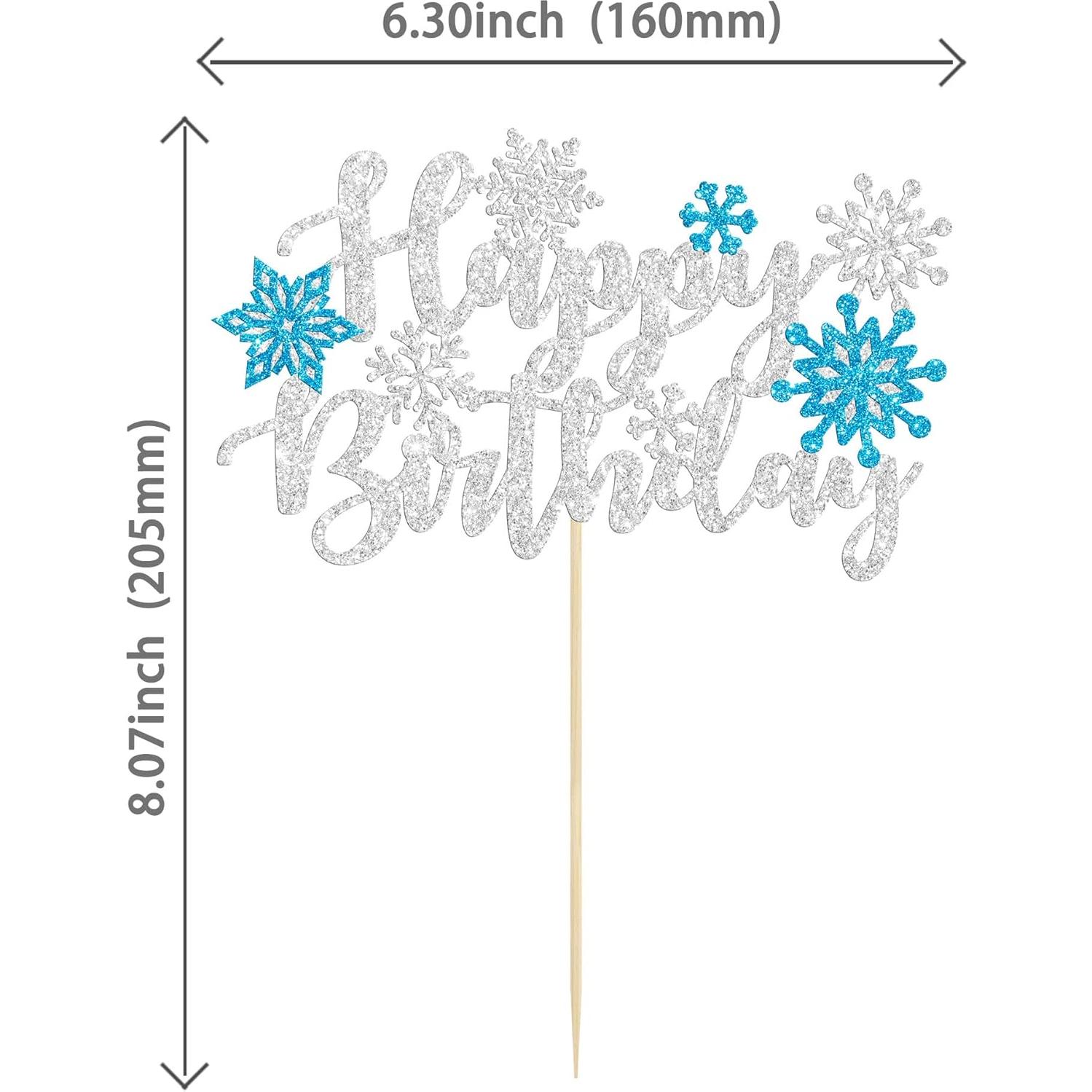 Copo de Nieve Azul Ephlyn para Pastel Cumpleaños 20cm