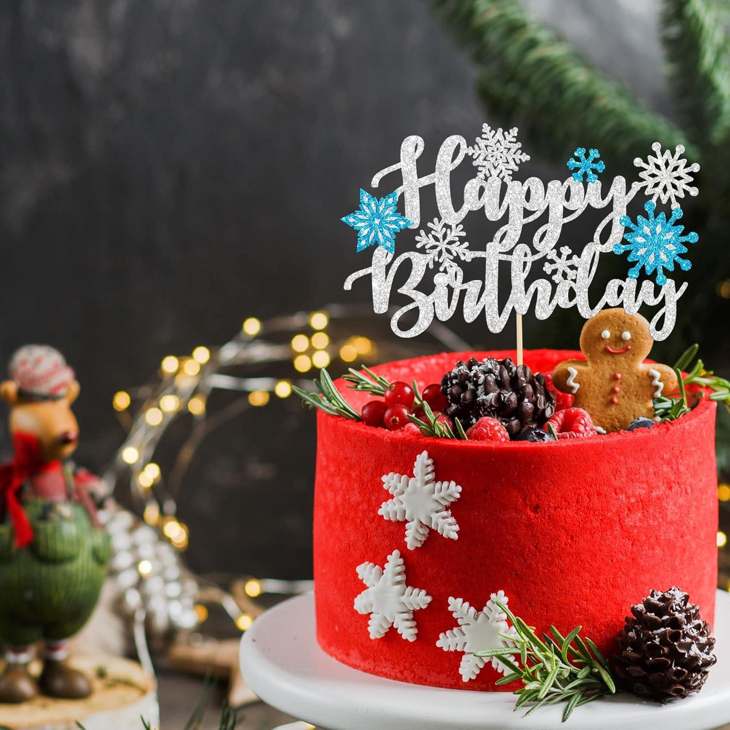 Copo de Nieve Azul Ephlyn para Pastel Cumpleaños 20cm