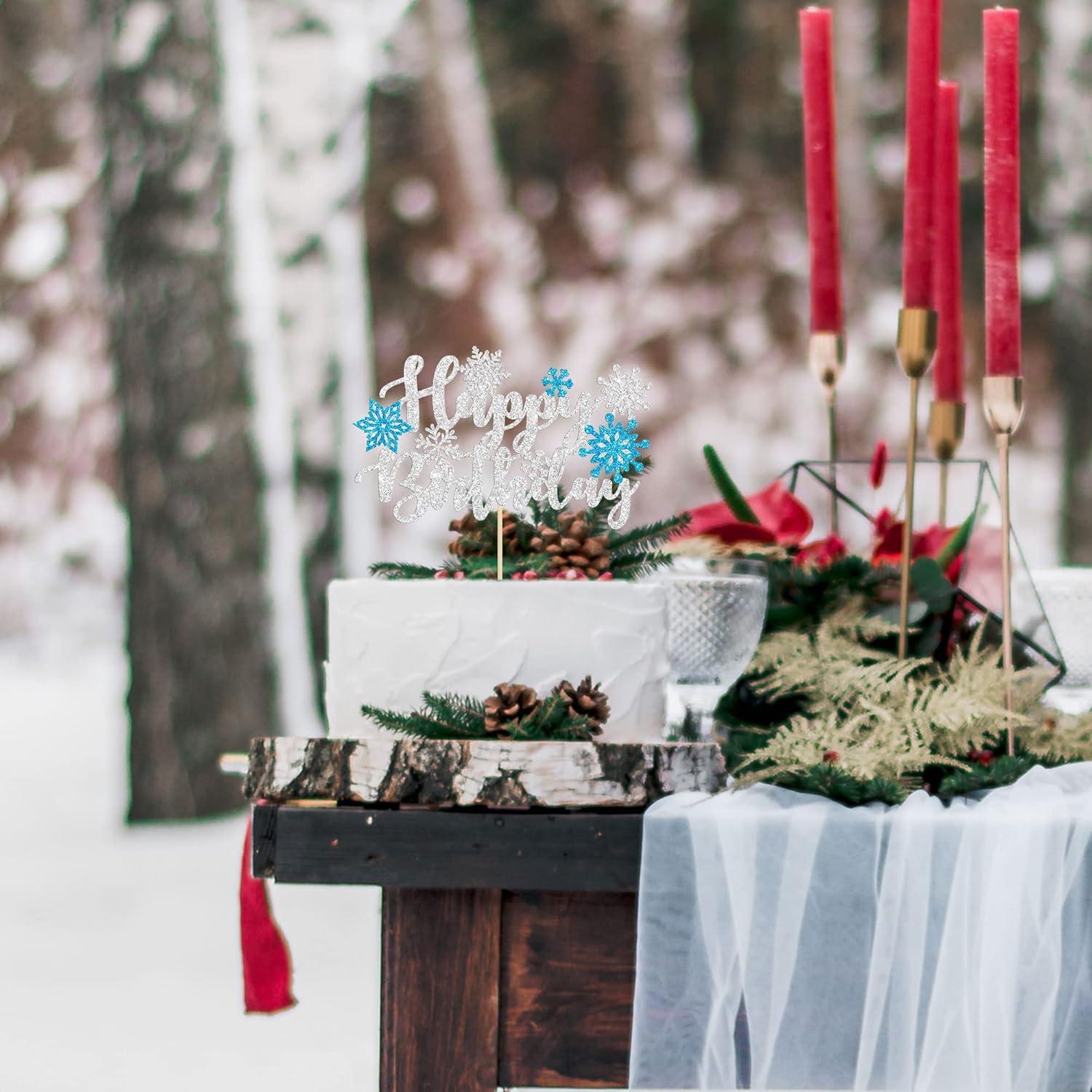 Copo de Nieve Azul Ephlyn para Pastel Cumpleaños 20cm