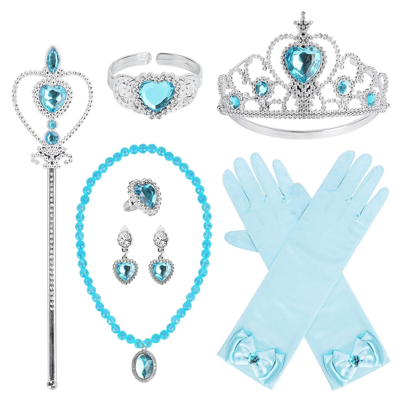 Set de Accesorios de Princesa Cocojeci 9pcs Azul para Niñas