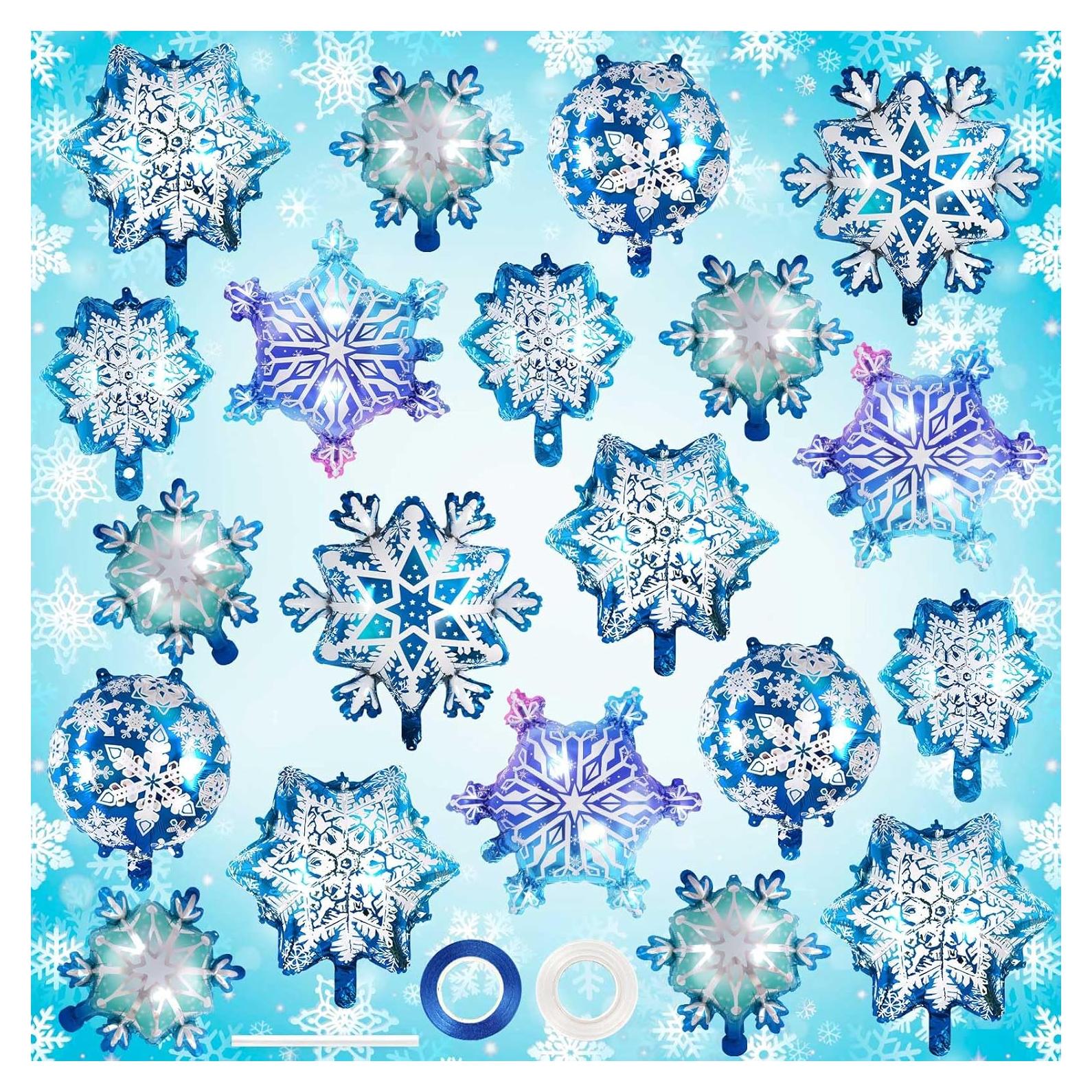 Globos de Aluminio Copo de Nieve 24 Pcs AIQINHU 33-71 cm