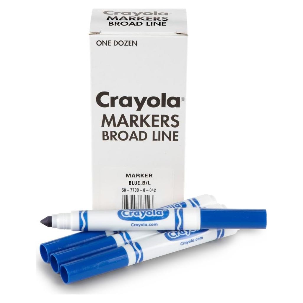 Marcadores Lavables Crayola 12 Azul Ancho 0.5mm