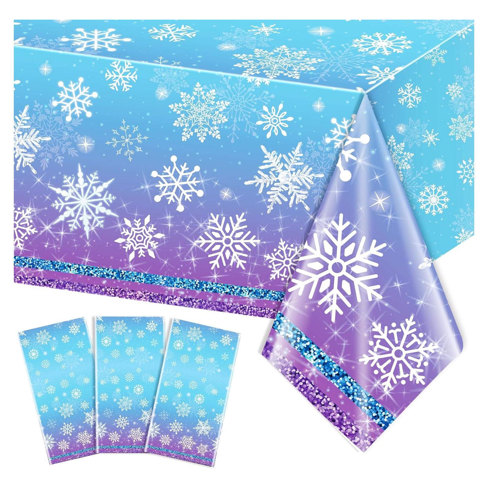 Mantel Desechable Copos de Nieve JQSSHXB 274x137 cm 3 Pcs