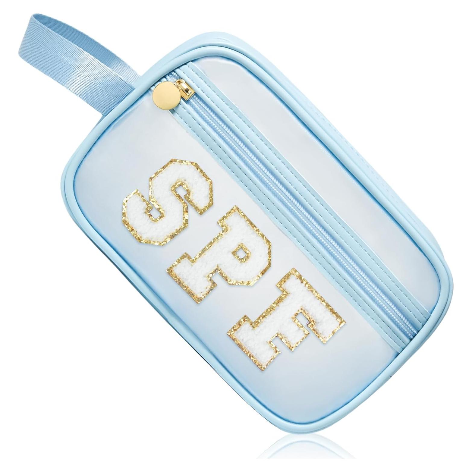 Bolsa de Maquillaje Transparente COSHAYSOO Azul SPF 22.1x13x7.9cm