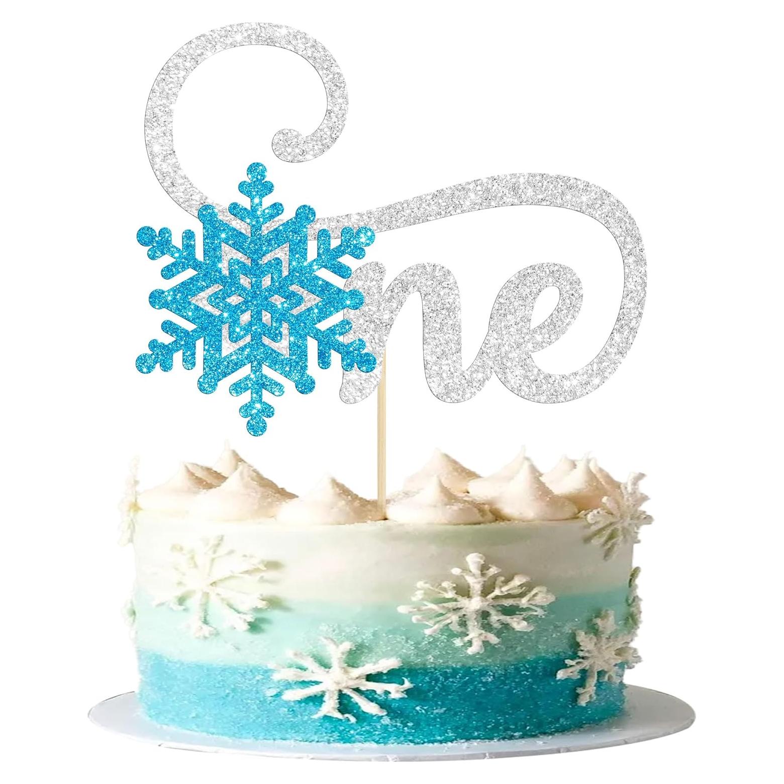 Copo de Nieve Cake Topper Gyufise Azul 14x20cm Decoración