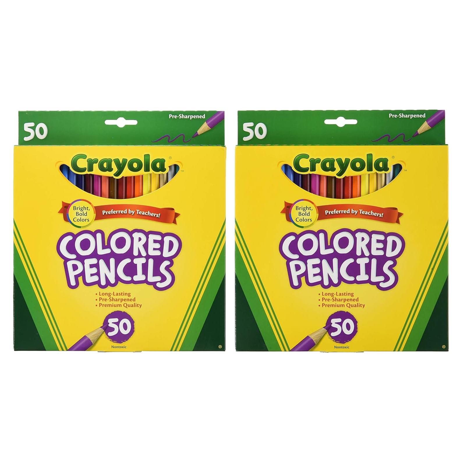 Lápices de Colores Crayola 50ct Largos Paquete de 2