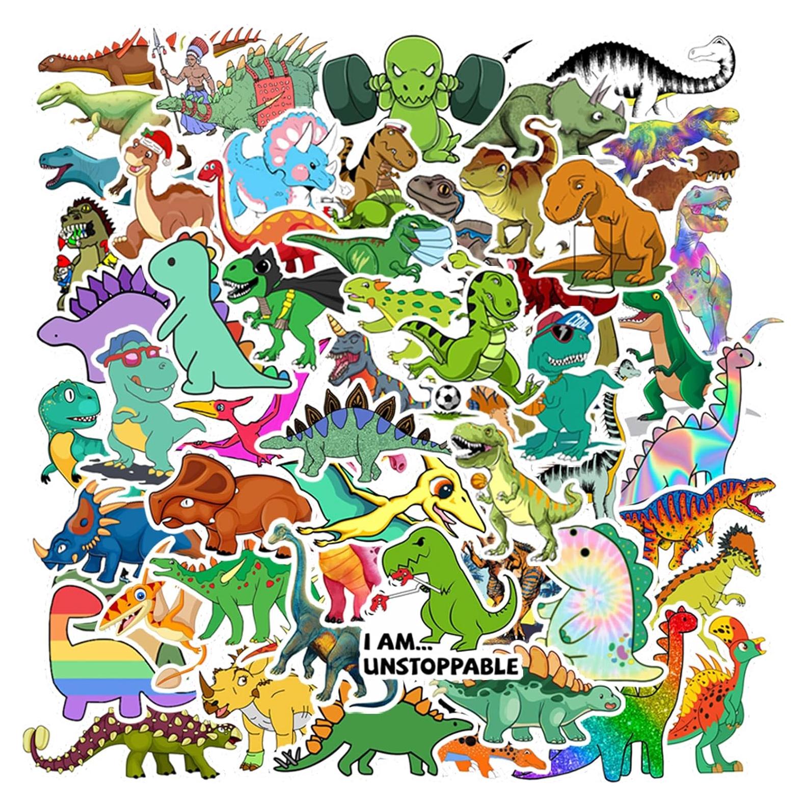 100 Pegatinas de Dinosaurios Hebraeos Impermeables para Niños