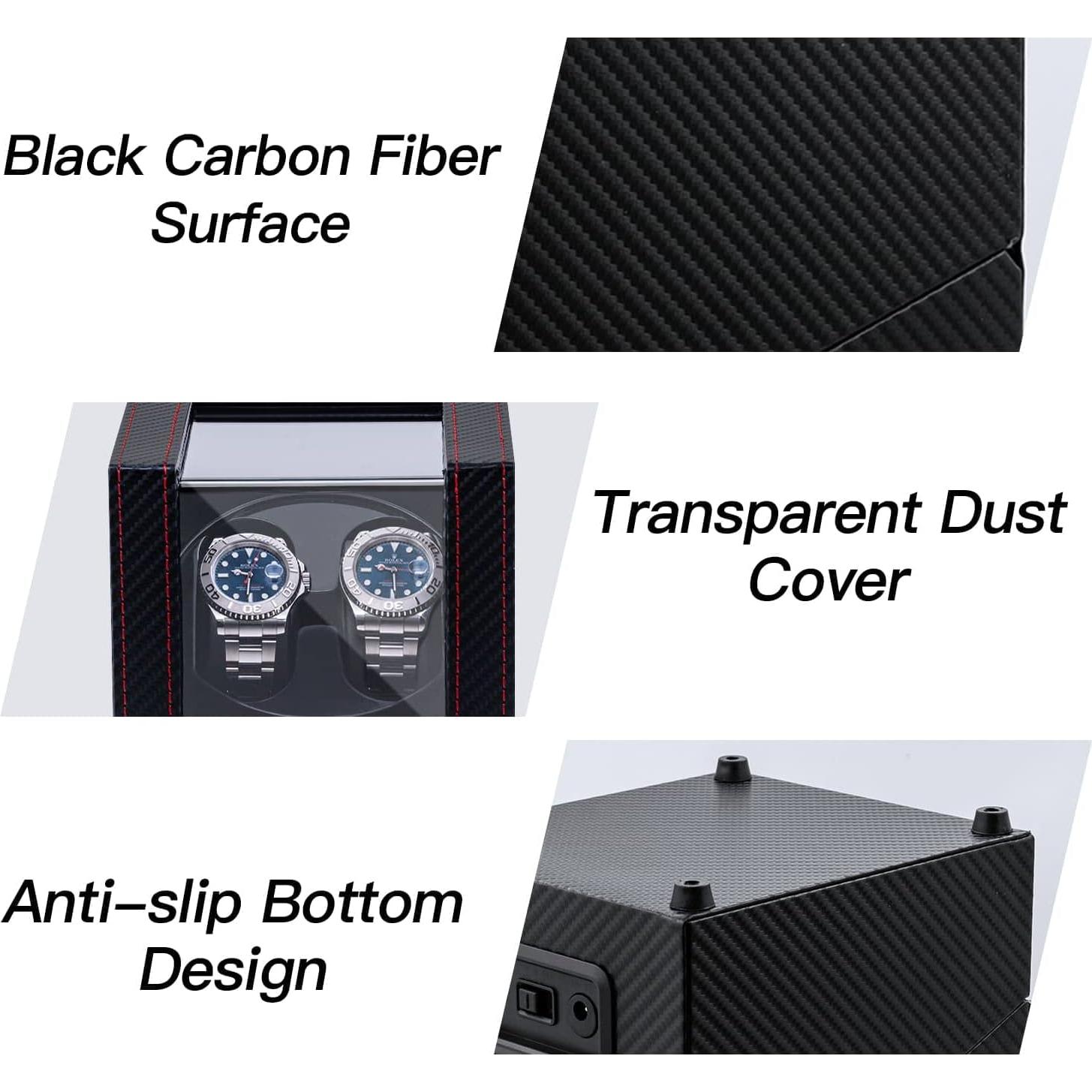 Winder Doble para Relojes Mcbazel con Motor Silencioso - Cuero Negro