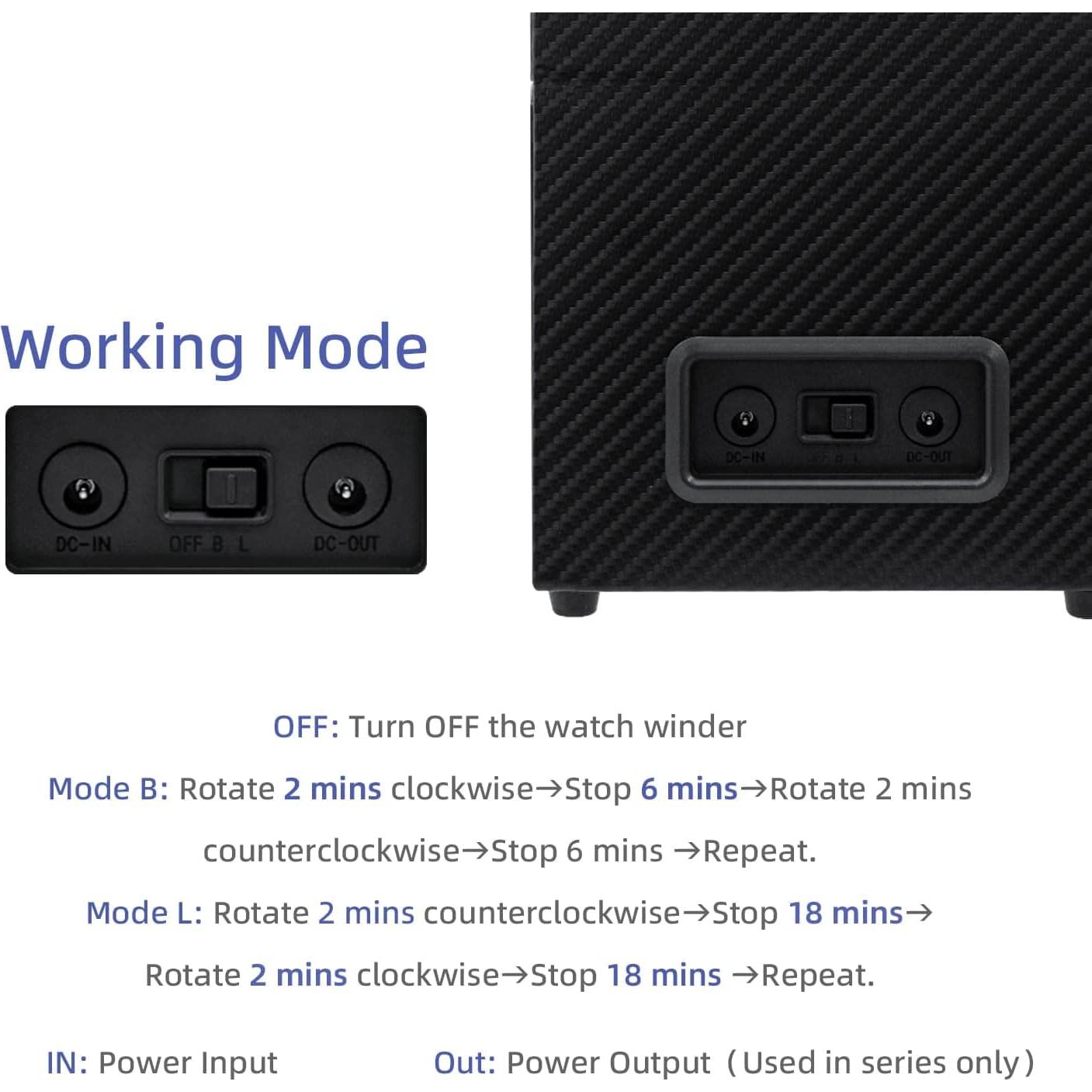 Winder Doble para Relojes Mcbazel con Motor Silencioso - Cuero Negro