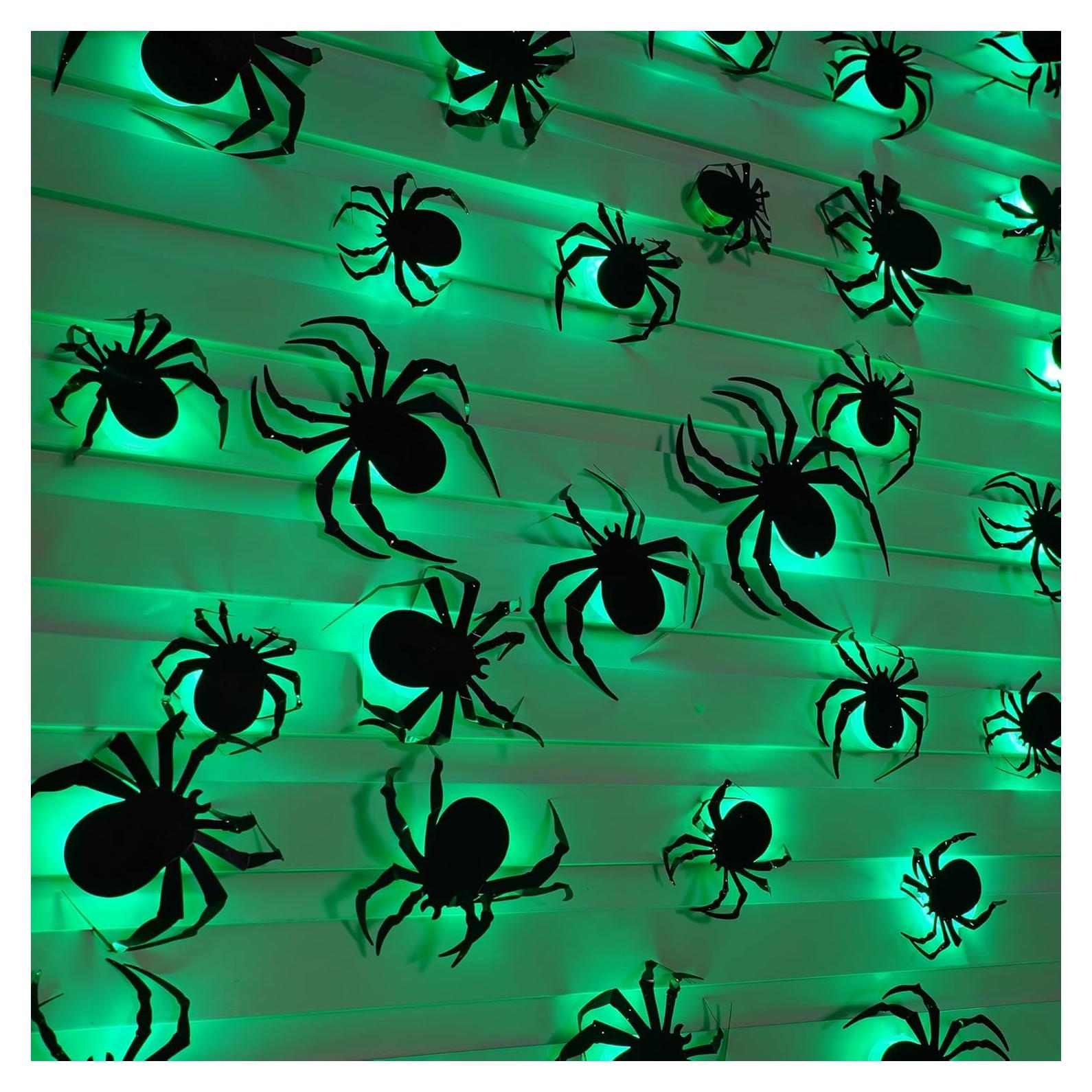 Decoraciones de Halloween Dazzle Bright 36 Pcs Arañas 3D PVC