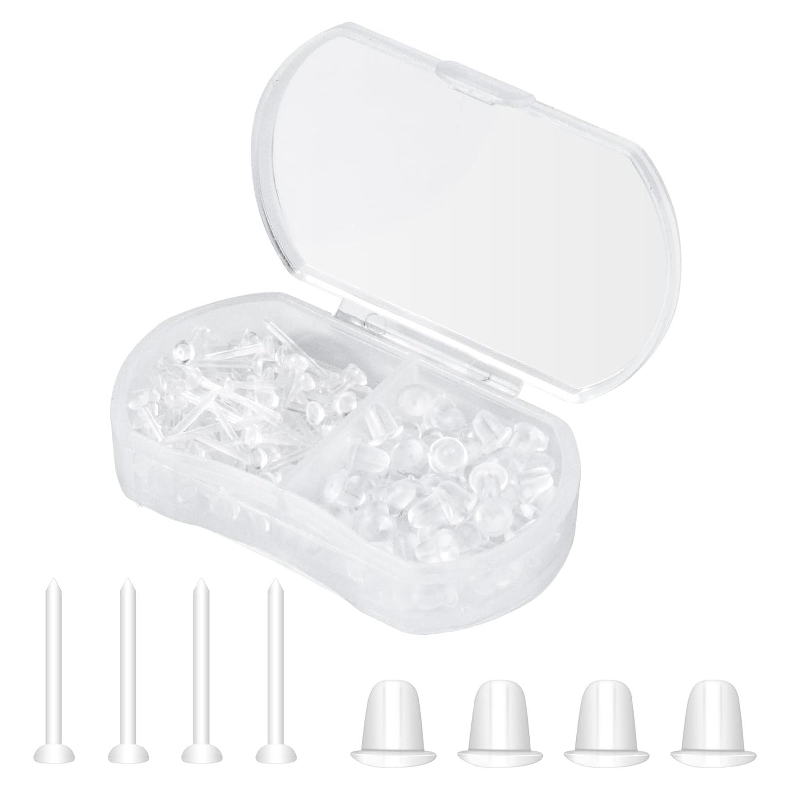 Pendientes de Stud Transparentes DSOMHZ - Paquete de 100 Piezas