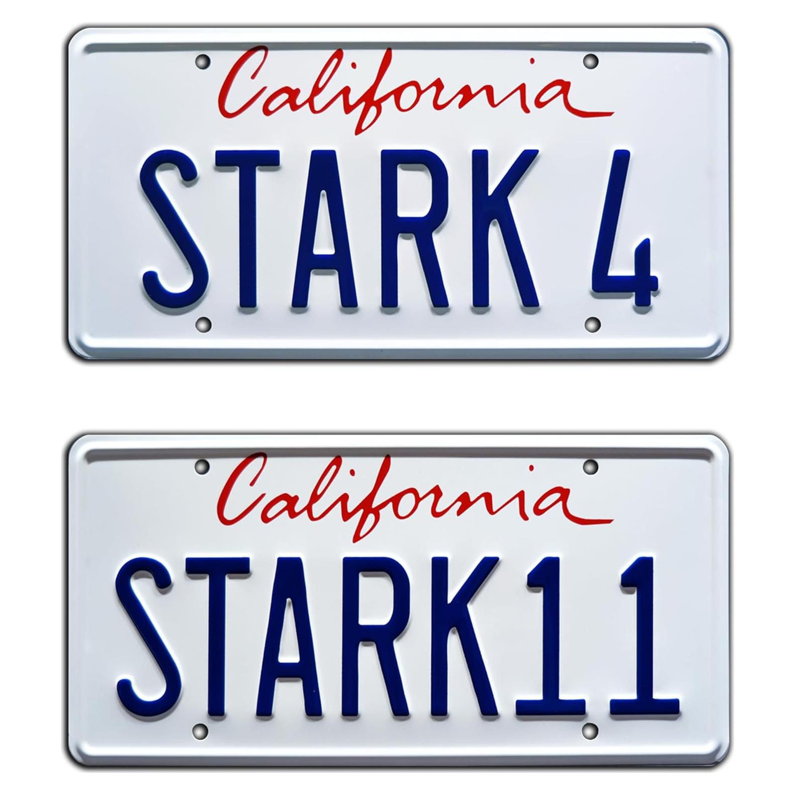 Placas de Licencia Metálicas Iron Man Stark 4 + 11 - 30.48x15.24 cm
