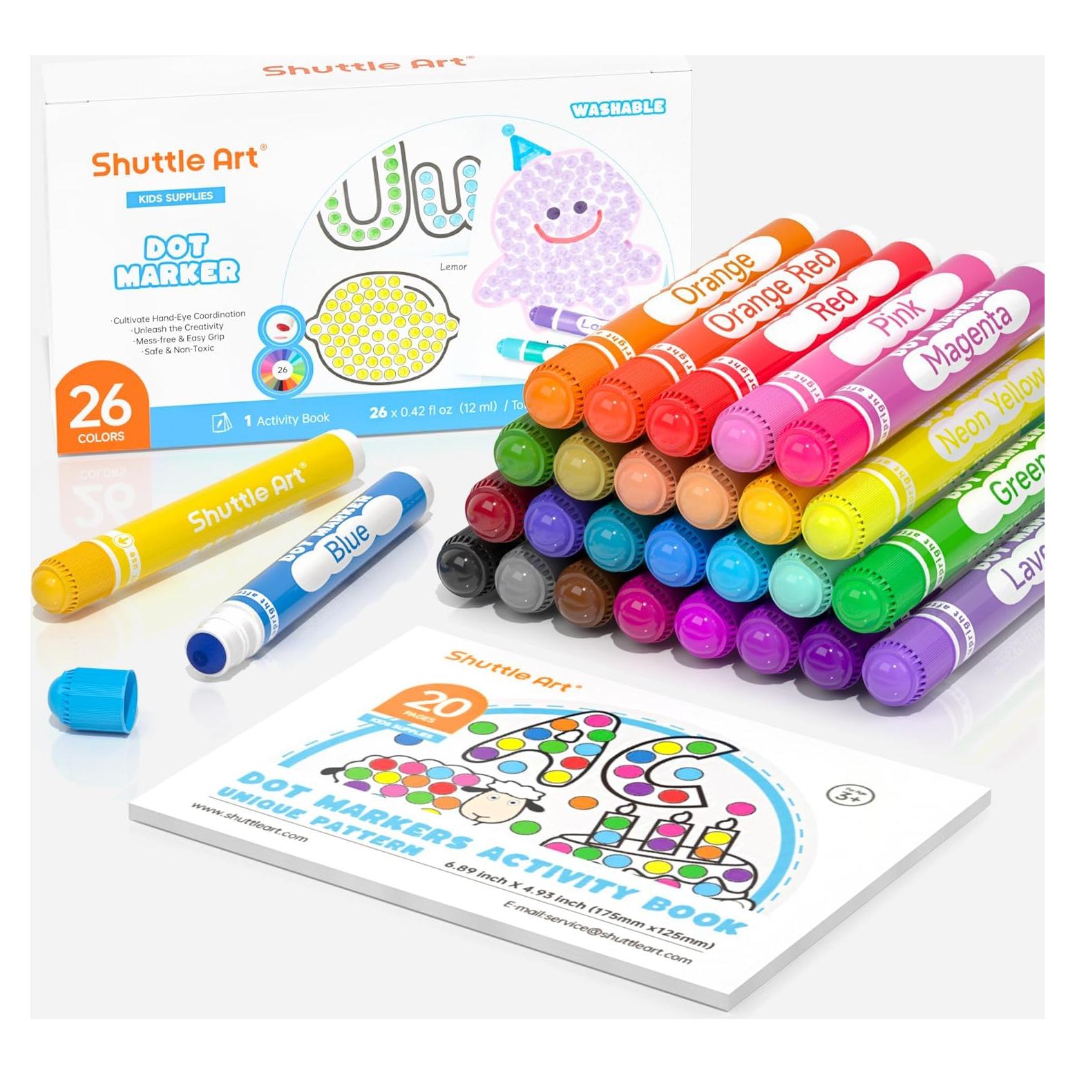 Marcadores de Puntos Shuttle Art 26 Colores No Tóxicos