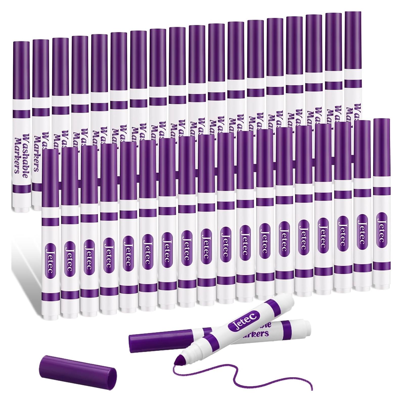 Marcadores Lavables Janlaugh 36 Pcs Punta Cónica Morados