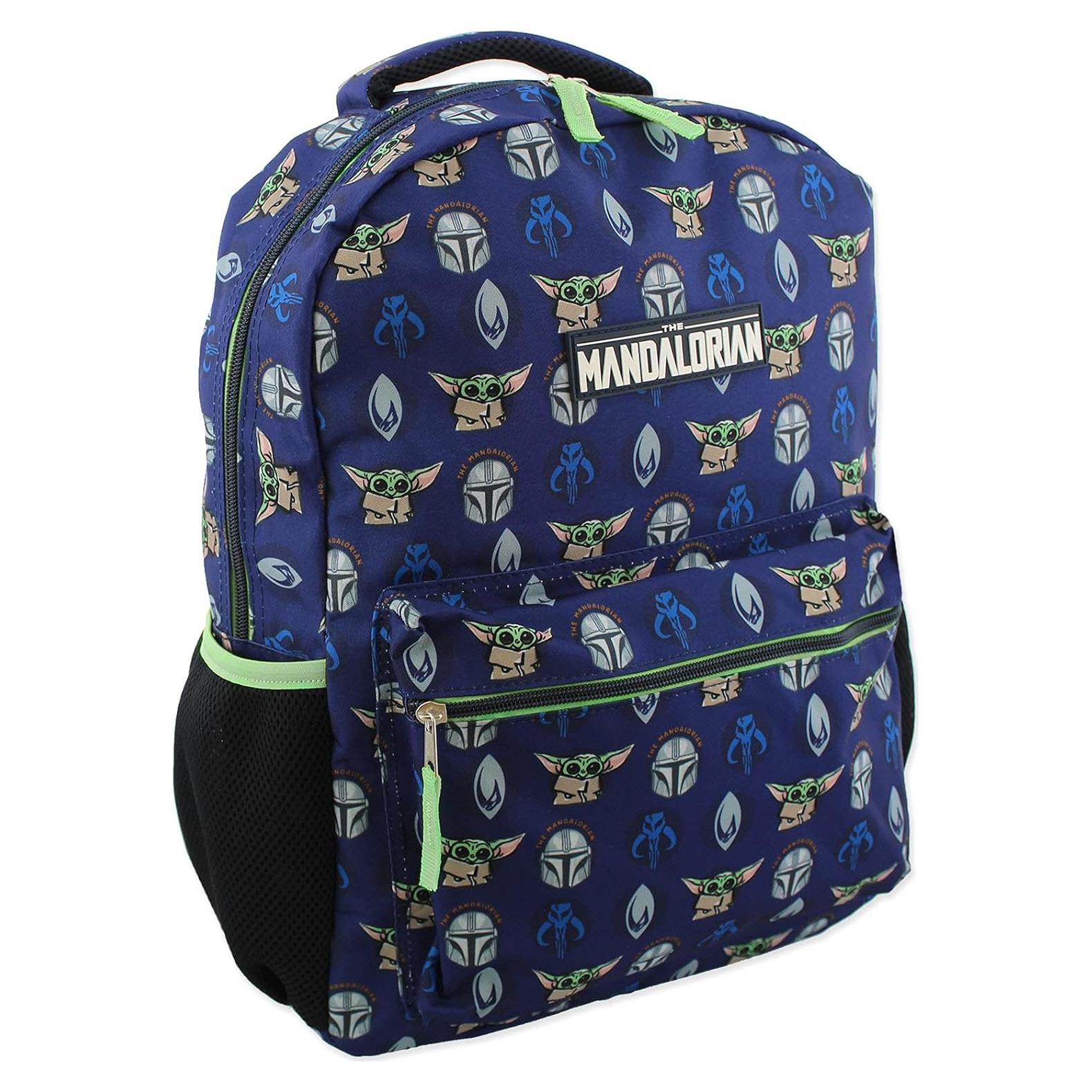 Mochila Escolar Star Wars Mandalorian 16" Azul Verde