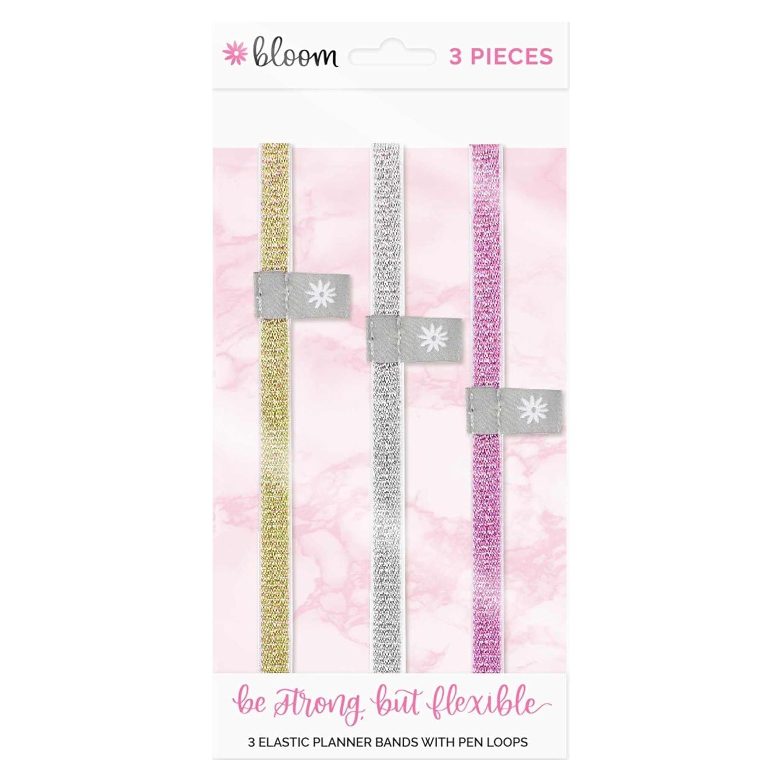 Bandas Elásticas Bloom Daily - Set de 3 Dorado, Rosa, Plateado
