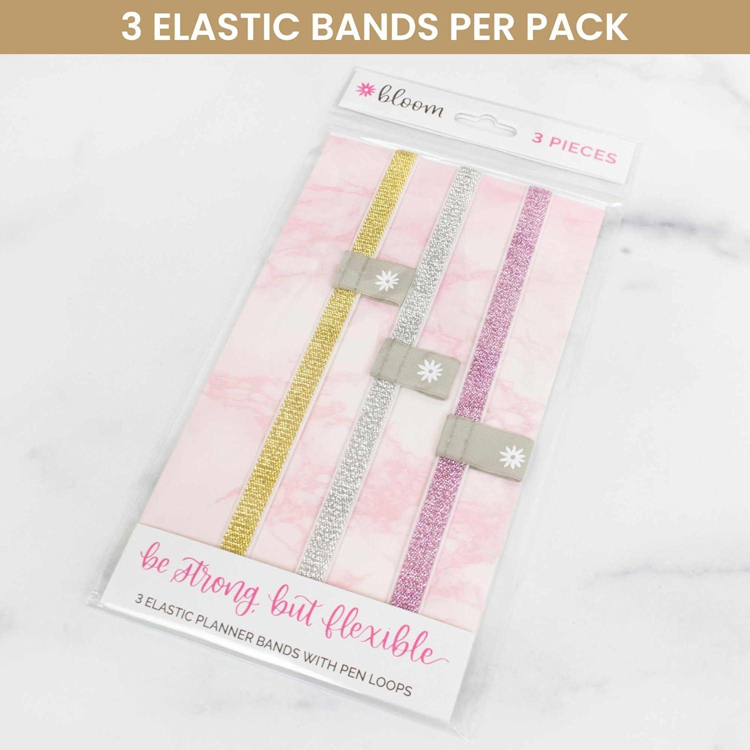 Bandas Elásticas Bloom Daily - Set de 3 Dorado, Rosa, Plateado