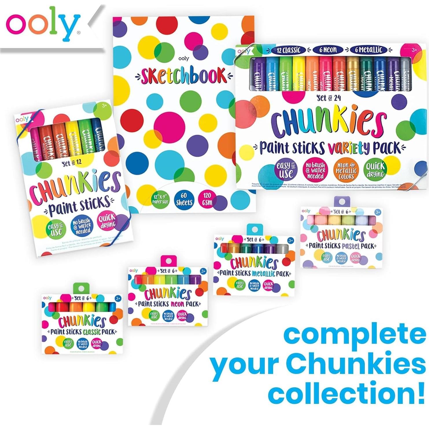 Palos de Pintura Ooly Chunkies 6 Colores Sin Desorden