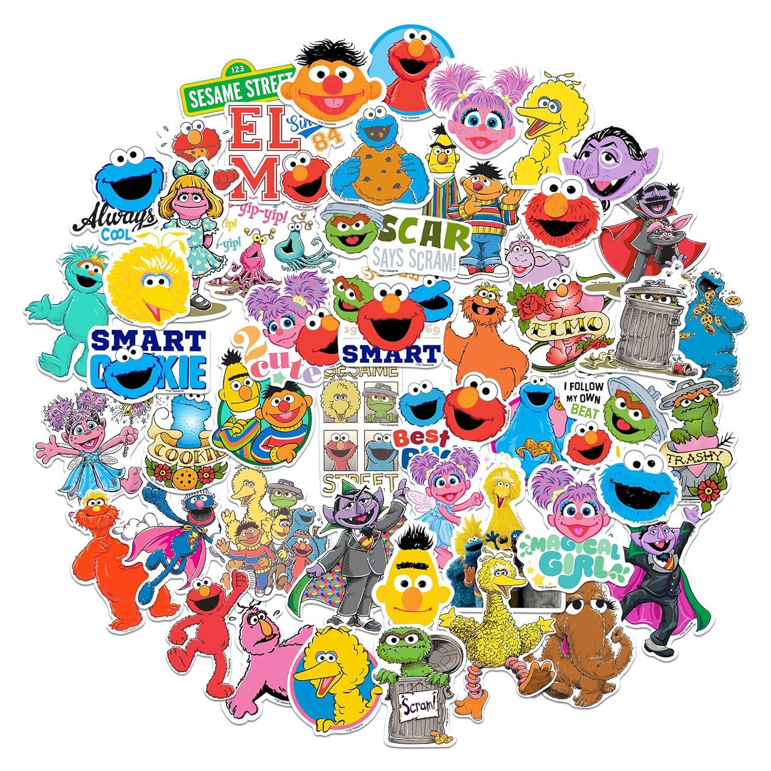 Calcomanías Sesame Street - Paquete de 50 Vinilo Premium