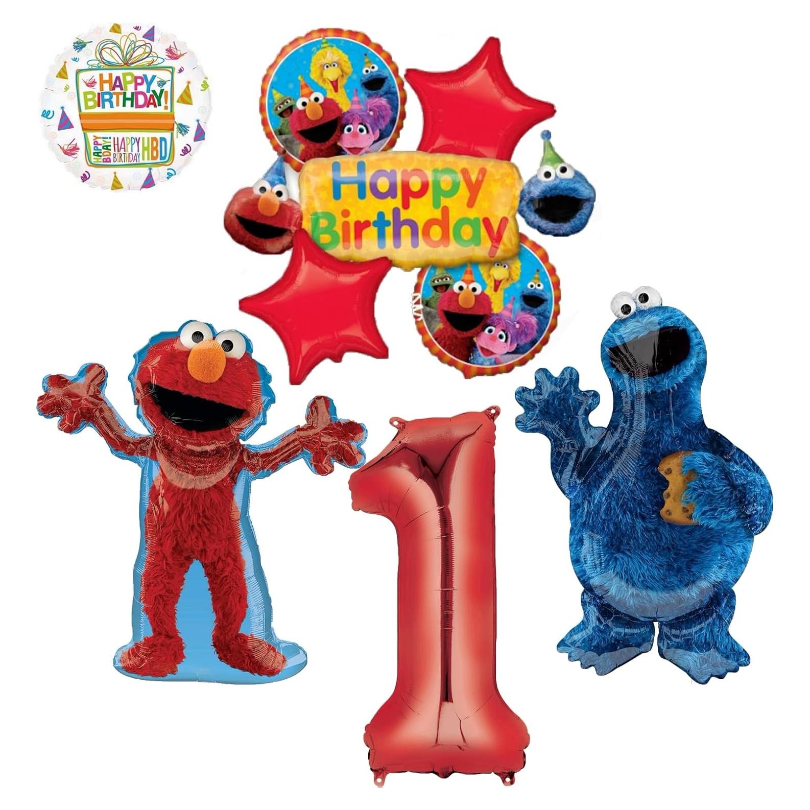 Ramo de Globos de Cumpleaños Elmo y Cookie Monster Anagram