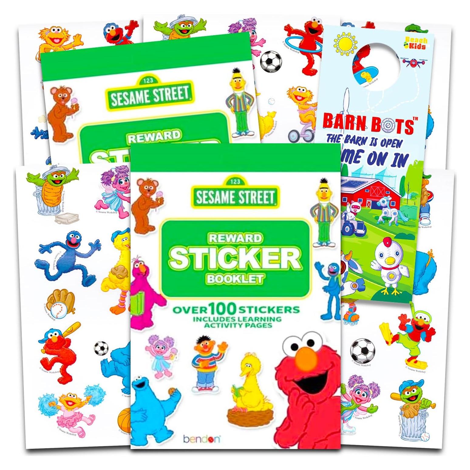 Pegatinas de Recompensa Plaza Sésamo - 200 Pegatinas + 2 Libros