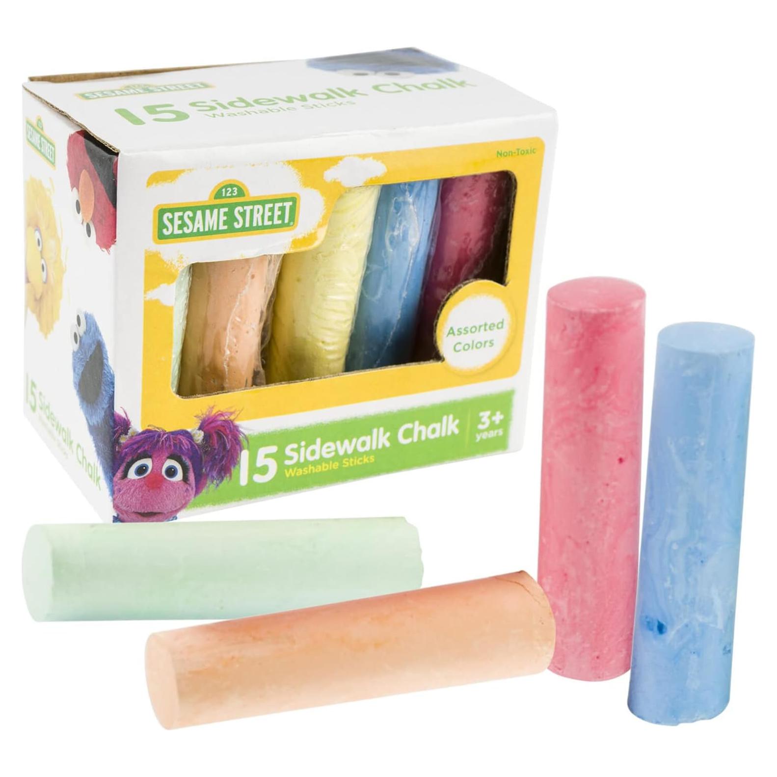 Tizas de Acera Lavables Plaza Sésamo 15 Piezas Multicolor