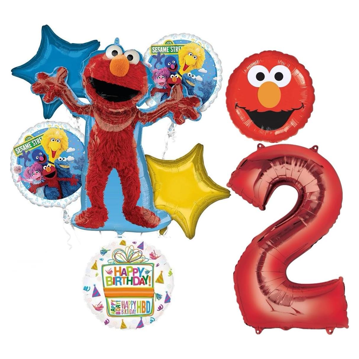 Ramo de Globos de Cumpleaños Elmo Anagram 2do Cumpleaños