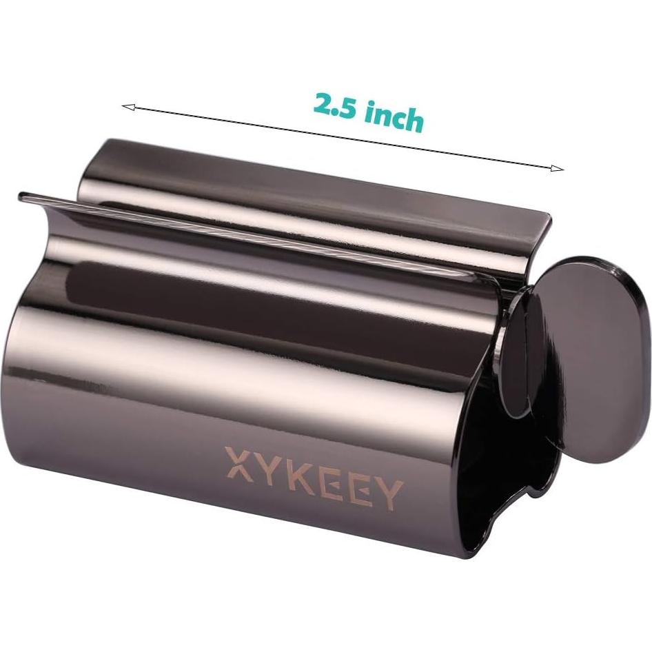 Exprimidor de Tubos de Pasta de Dientes XYKEEY - Juego de 2 Soportes de Metal