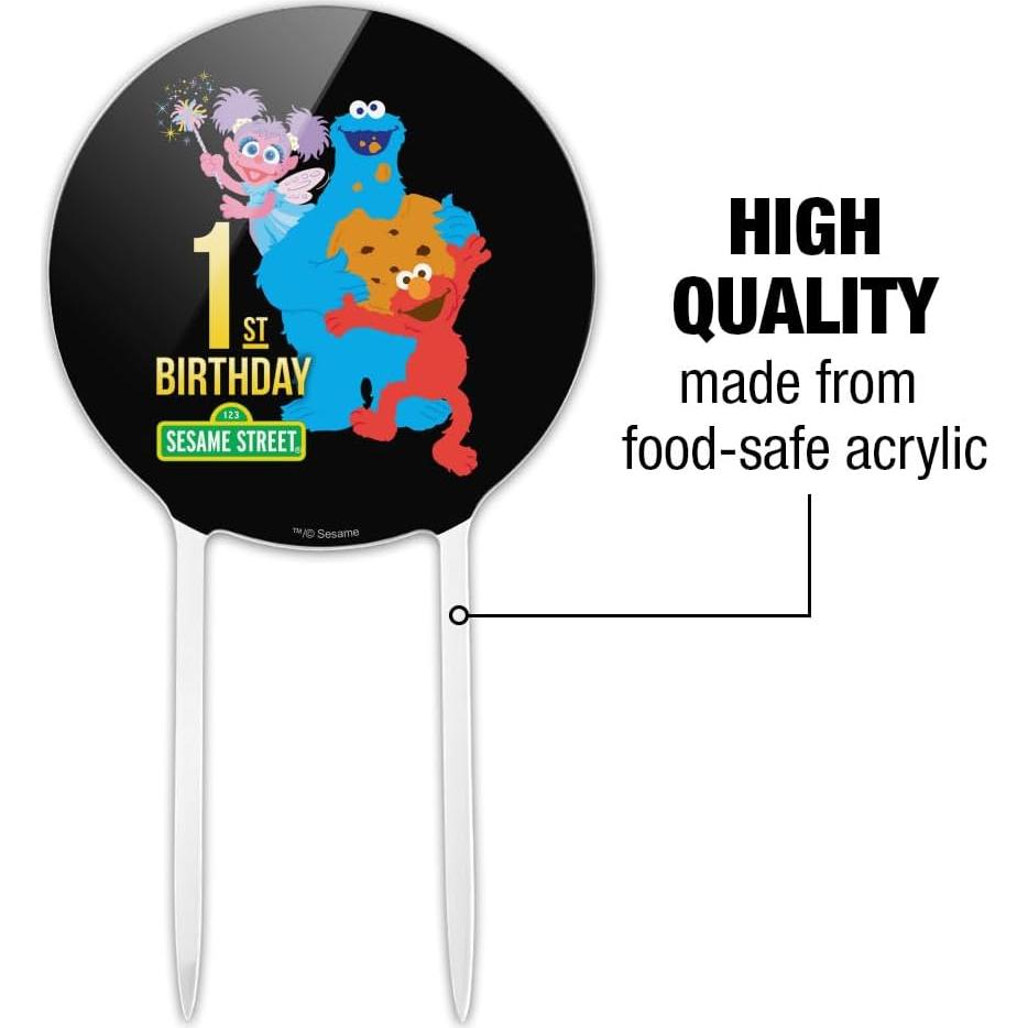 Tapa de Pastel Acrílica Plaza Sésamo 18.42 cm para Cumpleaños
