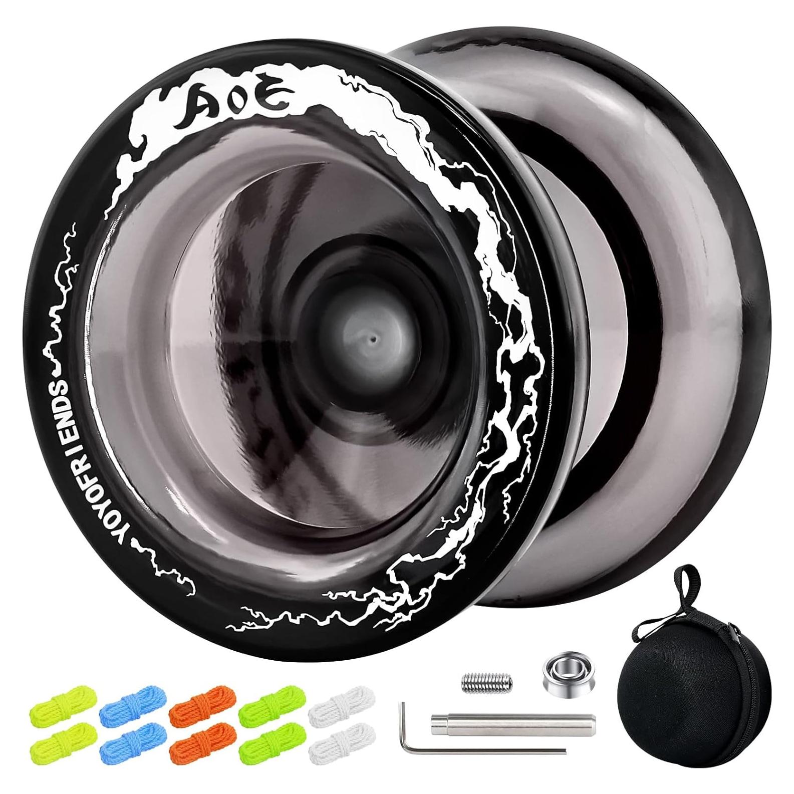 Yoyo Profesional 7YO AOE Negro para Principiantes + Accesorios