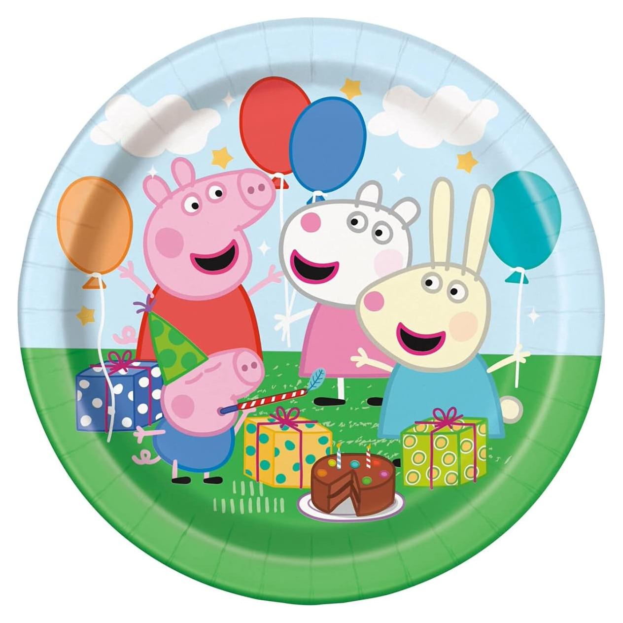 Platos de Postre Peppa Pig Únicos - 8 Piezas 17.1cm