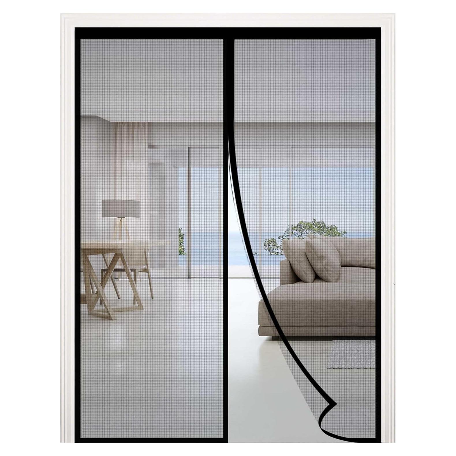 RELIANCER Cortina de Malla Magnética 80x203 cm Fibra de Vidrio