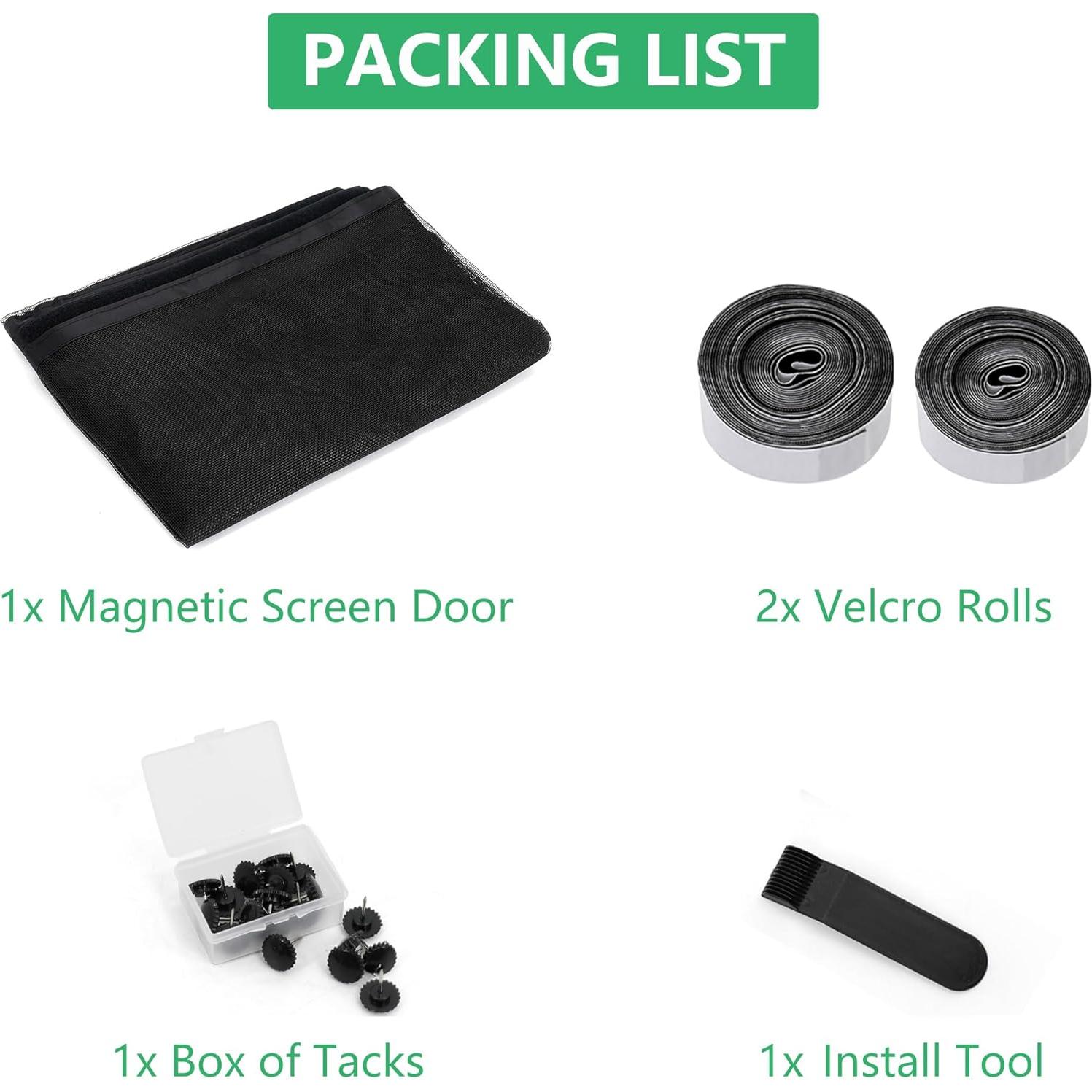 RELIANCER Cortina de Malla Magnética 80x203 cm Fibra de Vidrio