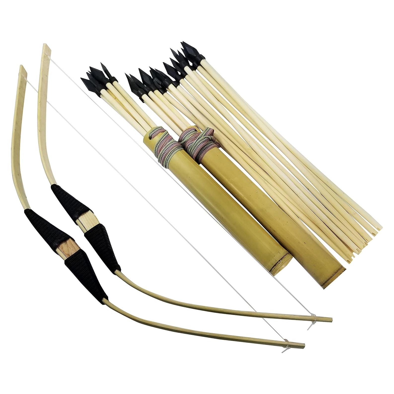 Juego de arco y flecha de madera D&D - 2 arcos y 20 flechas