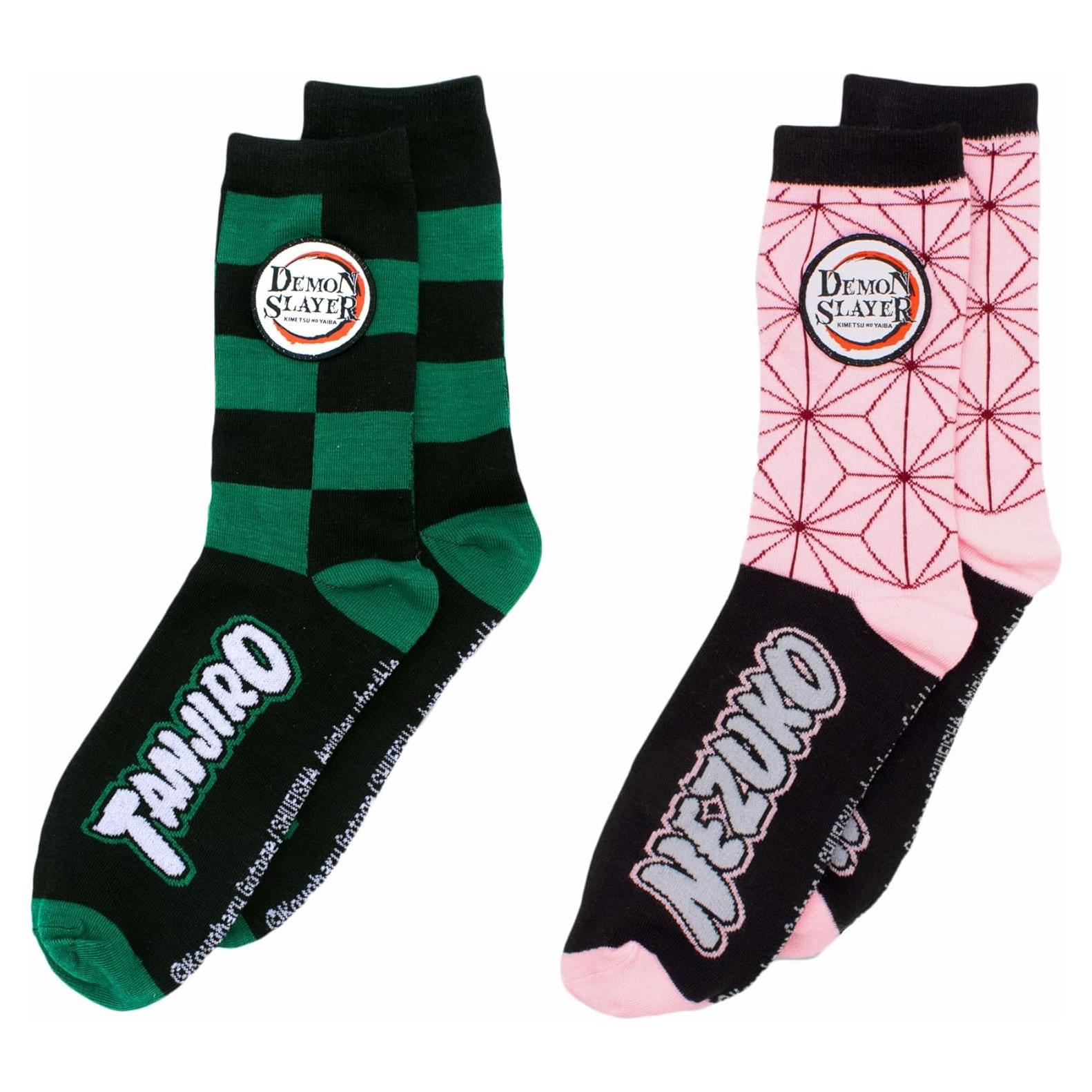 Calcetines Demon Slayer Nezuko y Tanjiro - Talla Única, 2 Pares