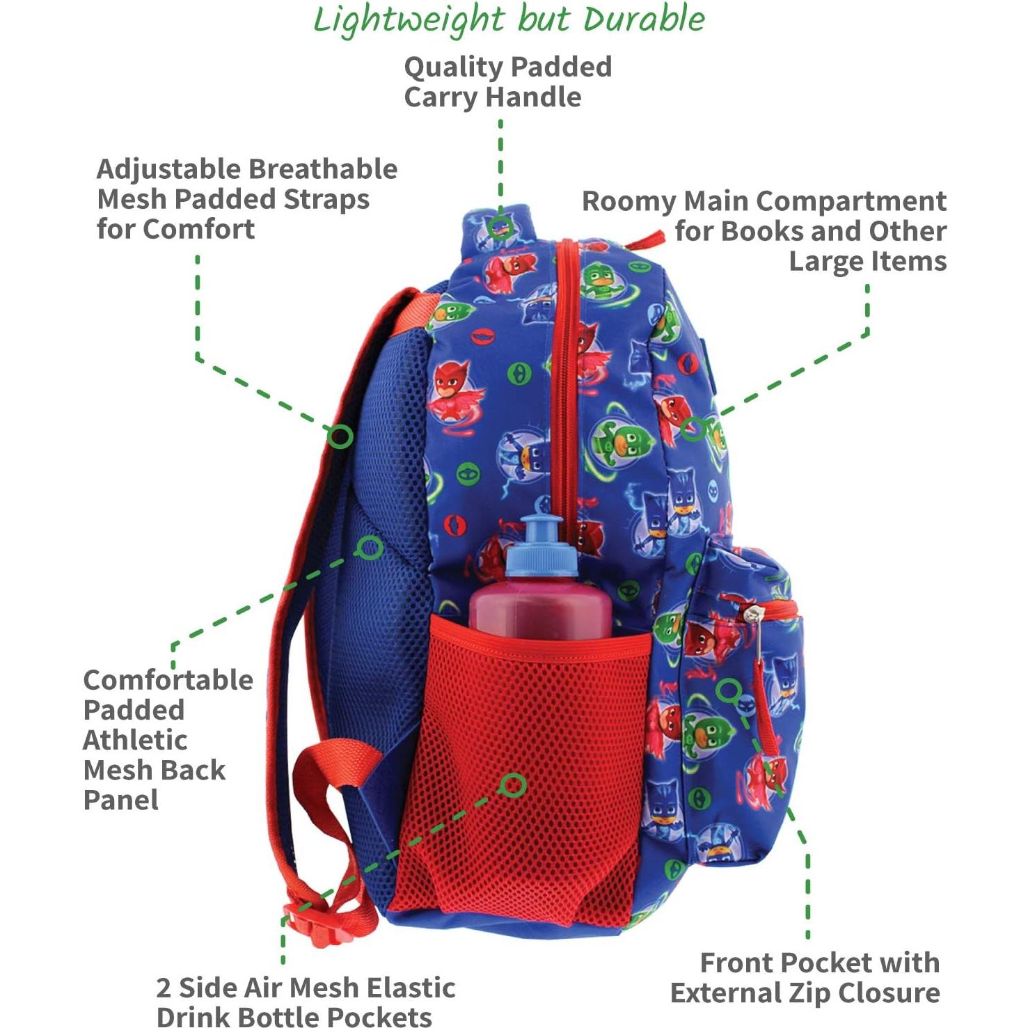 Mochila Escolar PJ Masks Disney 40.6x30.5 cm para Niños