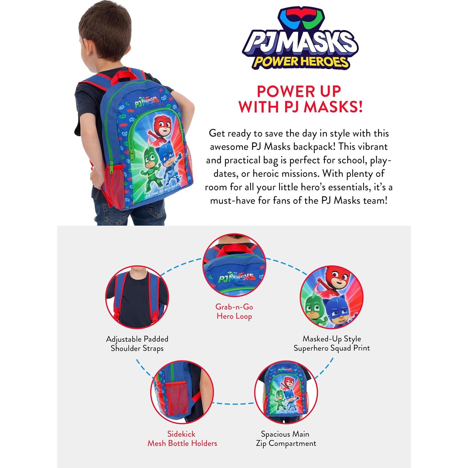 Mochila Infantil PJ Masks Catboy Owlette Gekko 37x27x8cm