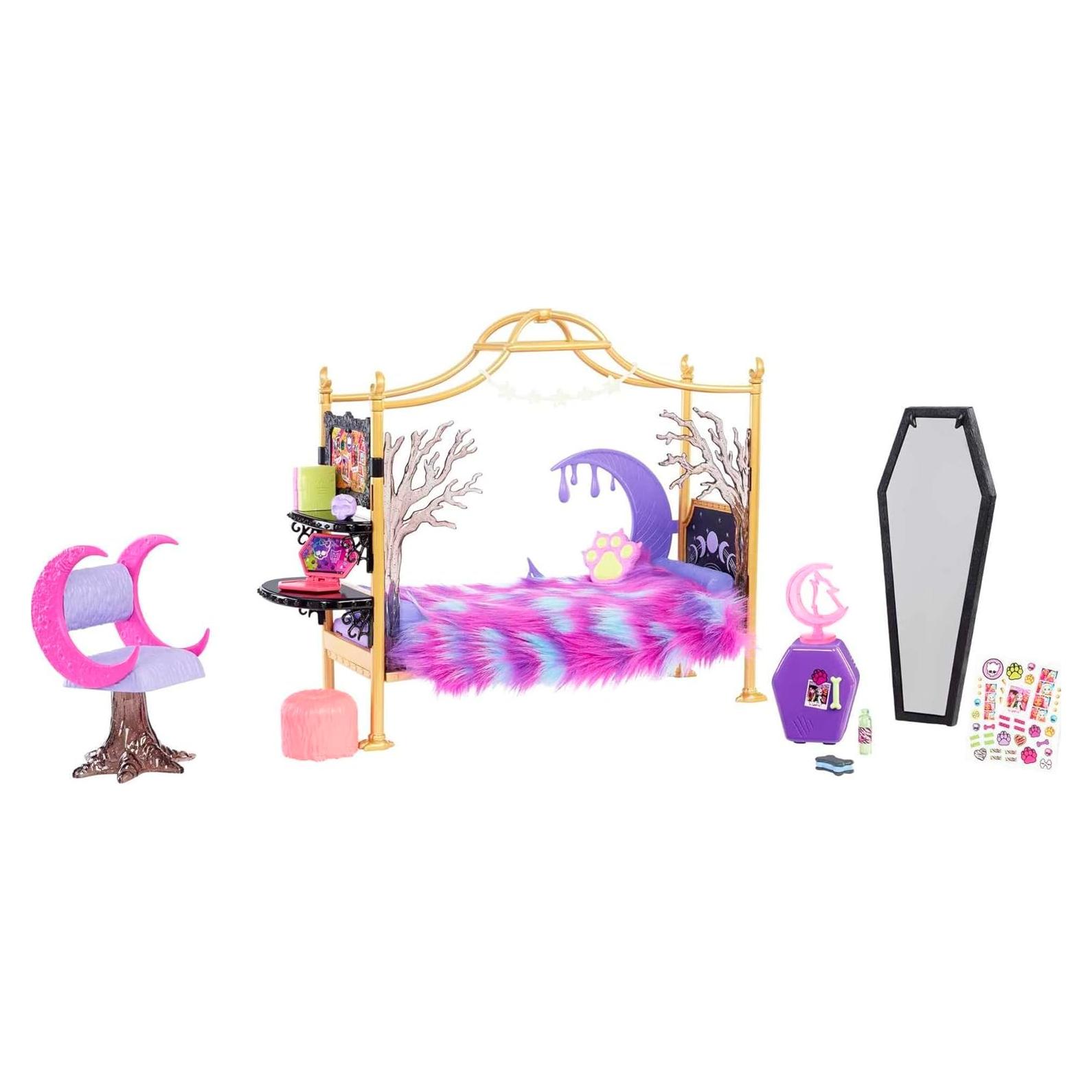 Set de Juego Habitacion Clawdeen Wolf Monster High 15 Piezas