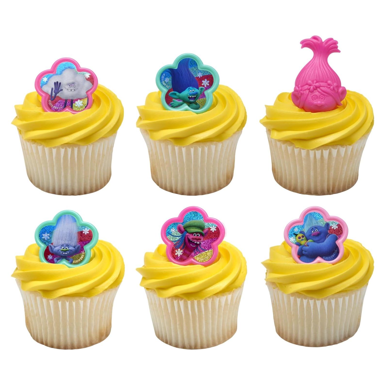 DecoPac Anillos para Cupcakes Trolls DreamWorks - 24 Piezas