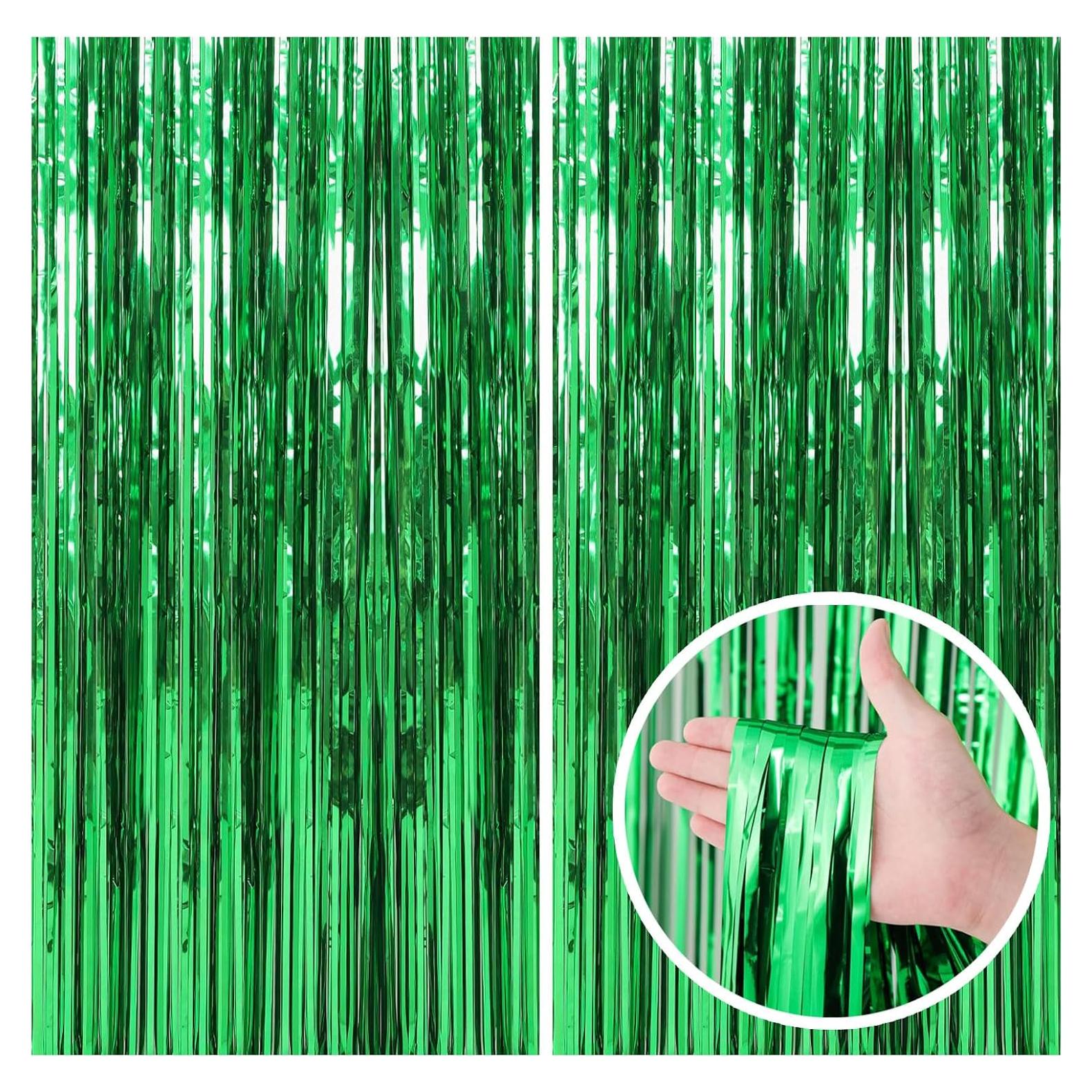 Paquete de 2 Cortinas de Streamers Verdes 100x200 cm para Fiesta