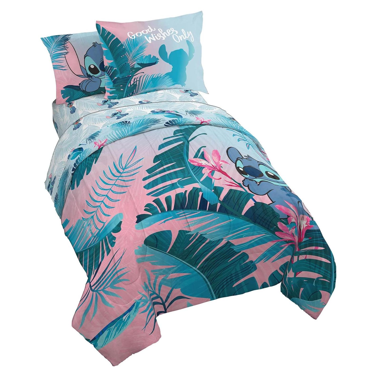 Juego de Cama Completo Jay Franco Lilo & Stitch Floral 7 Piezas